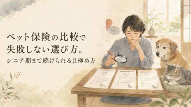 ペット保険の比較で失敗しない選び方。シニア期まで続けられる見極め方