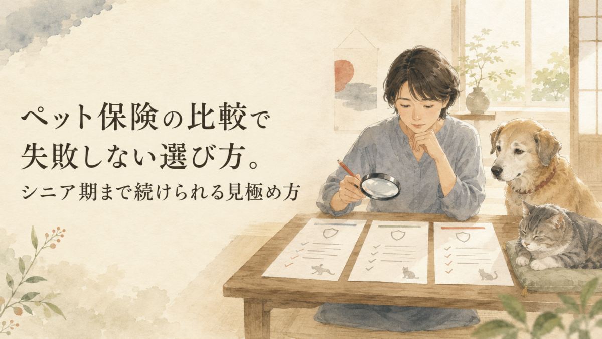 ペット保険の比較で失敗しない選び方。シニア期まで続けられる見極め方