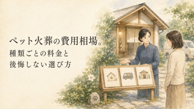 ペット火葬の費用相場。種類ごとの料金と後悔しない選び方
